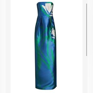 Kay Unger Marisol Strapless Mikado Column Gown